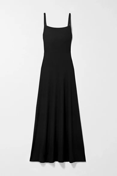 Cutout Ribbed Stretch-knit Maxi Dress - Black