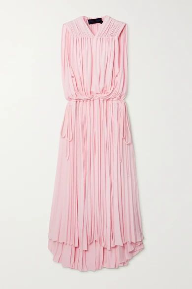 Cape-effect Gathered Jersey Dress - Pink