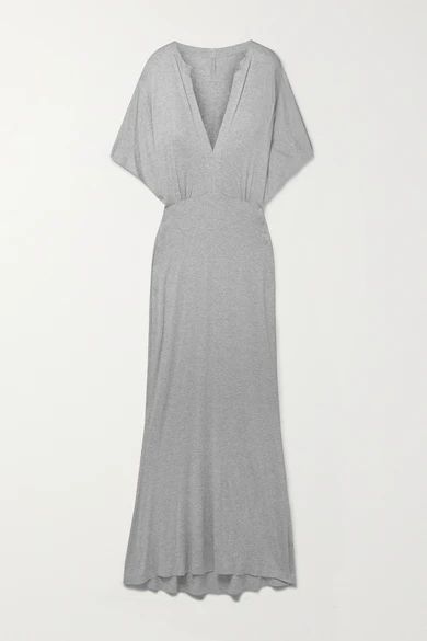 Obie Mélange Stretch-modal Jersey Maxi Dress - Gray