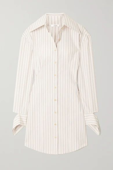 + Net Sustain Striped Cotton-poplin Shirt Dress - Ivory