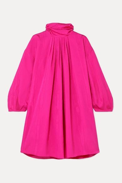 Frou-frou Gathered Moire Mini Dress - Pink