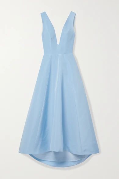 Tulle-trimmed Silk-taffeta Gown - Sky blue