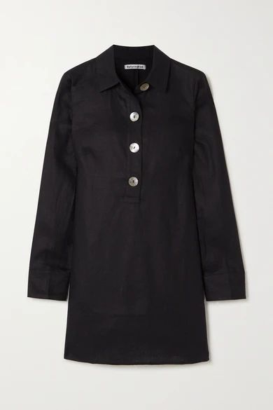 Malcolm Linen Mini Dress - Black