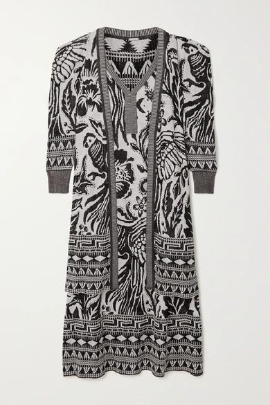 Shiva Jacquard-knit Pima Cotton Cardigan And Dress Set - Black