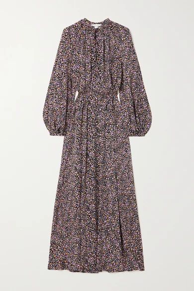 + Net Sustain Floral-print Silk Maxi Dress - Purple