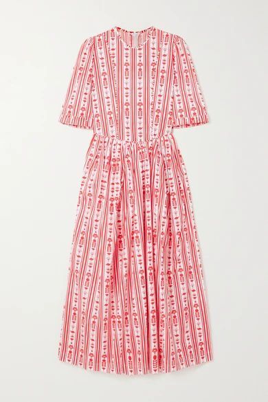 + Net Sustain Printed Cotton Maxi Dress - Red