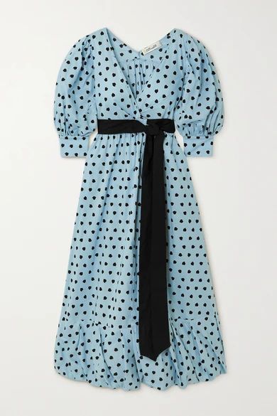 Ulrica Printed Cotton Wrap Maxi Dress - Blue