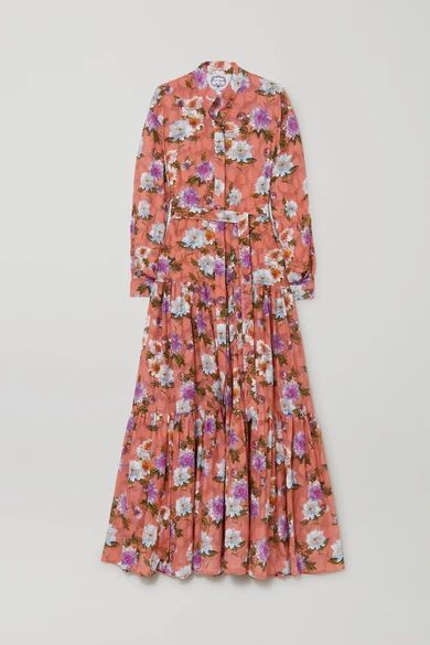 Beldi Tiered Floral-print Fil Coupé Cotton Maxi Dress - Orange