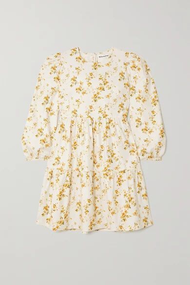 + Net Sustain Beckett Floral-print Organic Cotton-blend Mini Dress - Cream
