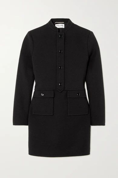 Wool-blend Jersey Mini Dress - Black