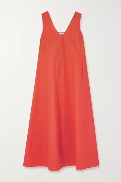 Harper Cotton-poplin Dress - Bright orange