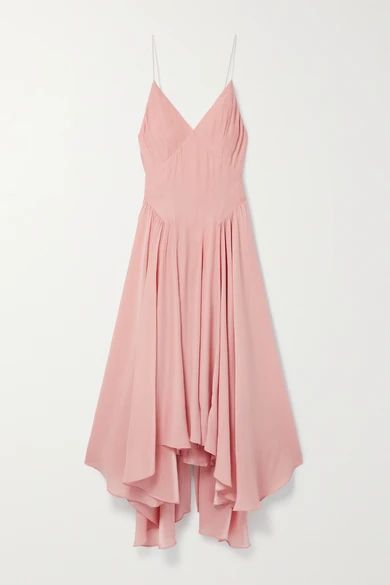 Maren Asymmetric Silk-crepon Dress - Pink