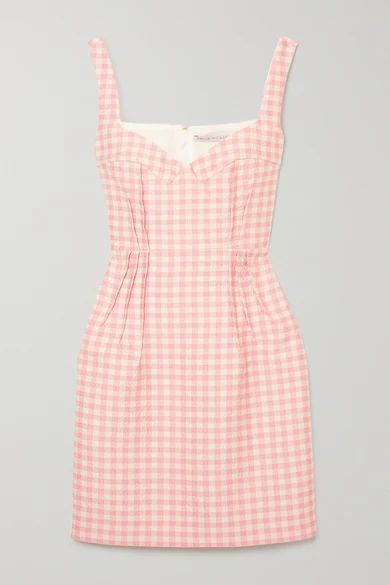 Jude Gingham Cloqué Mini Dress - Pink