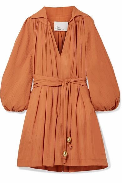 Cotton-gauze Mini Dress - Orange