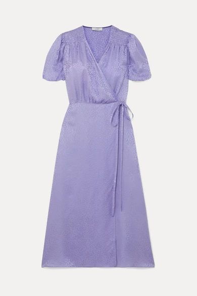 Marge Silk-jacquard Wrap Dress - Lilac