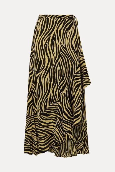 Jasper Zebra-print Crepon Wrap Skirt - Zebra print