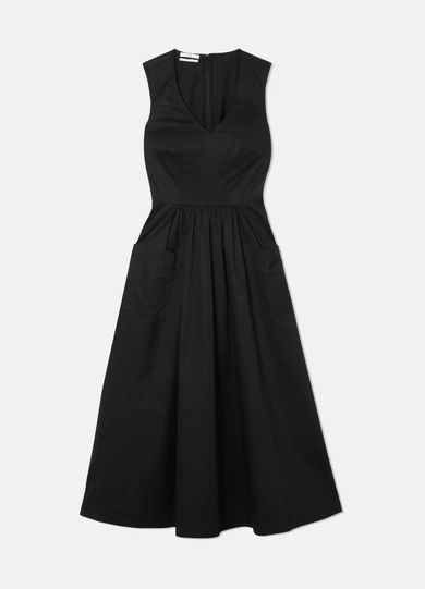 Cotton Midi Dress - Black