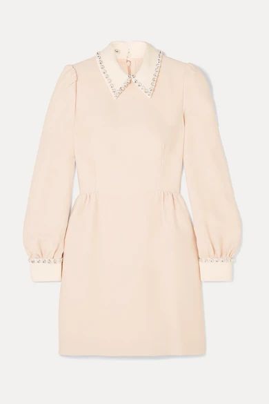 Crystal-embellished Cady Mini Dress - Blush