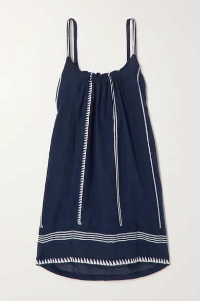 + Net Sustain Nunu Cotton-jacquard Mini Dress - Navy