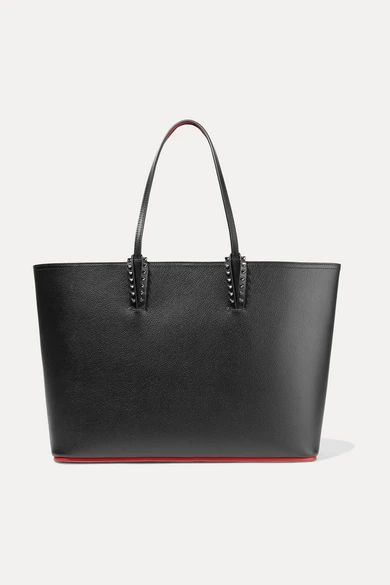 Cabata Spiked Textured-leather Tote - Black