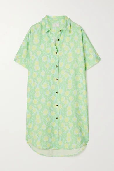 Lafayette Floral-print Twill Shirt Dress - Green