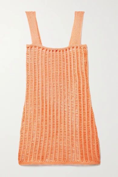 The Ryan Open-knit Mini Dress - Peach