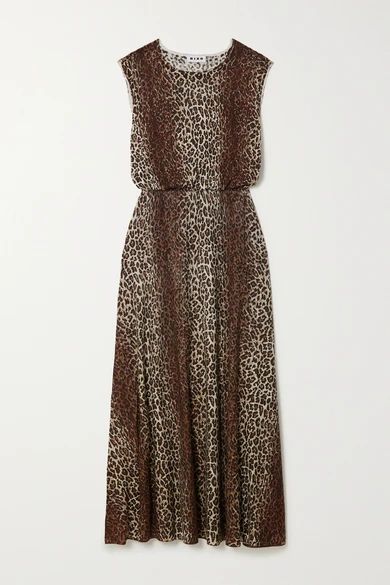 Gillie Leopard-print Silk-blend Midi Dress - Leopard print