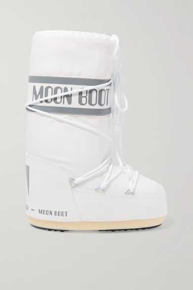 Shell And Faux Leather Snow Boots - White
