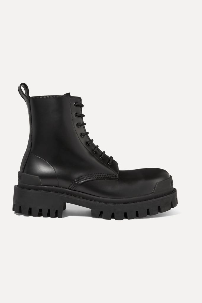 Strike Leather Ankle Boots - Black