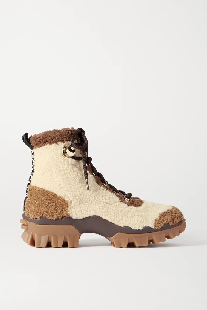 Helis Logo-print Shearling Ankle Boots - Brown