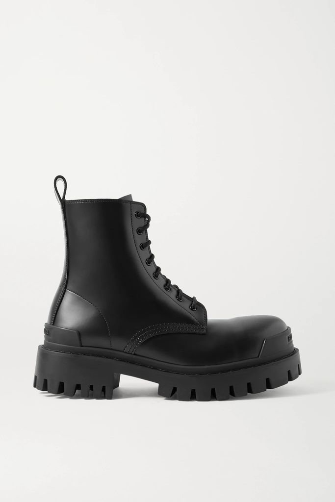 Strike Matte-leather Ankle Boots - Black