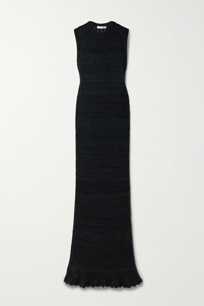 Cutro Open-knit Silk Maxi Dress - Blue