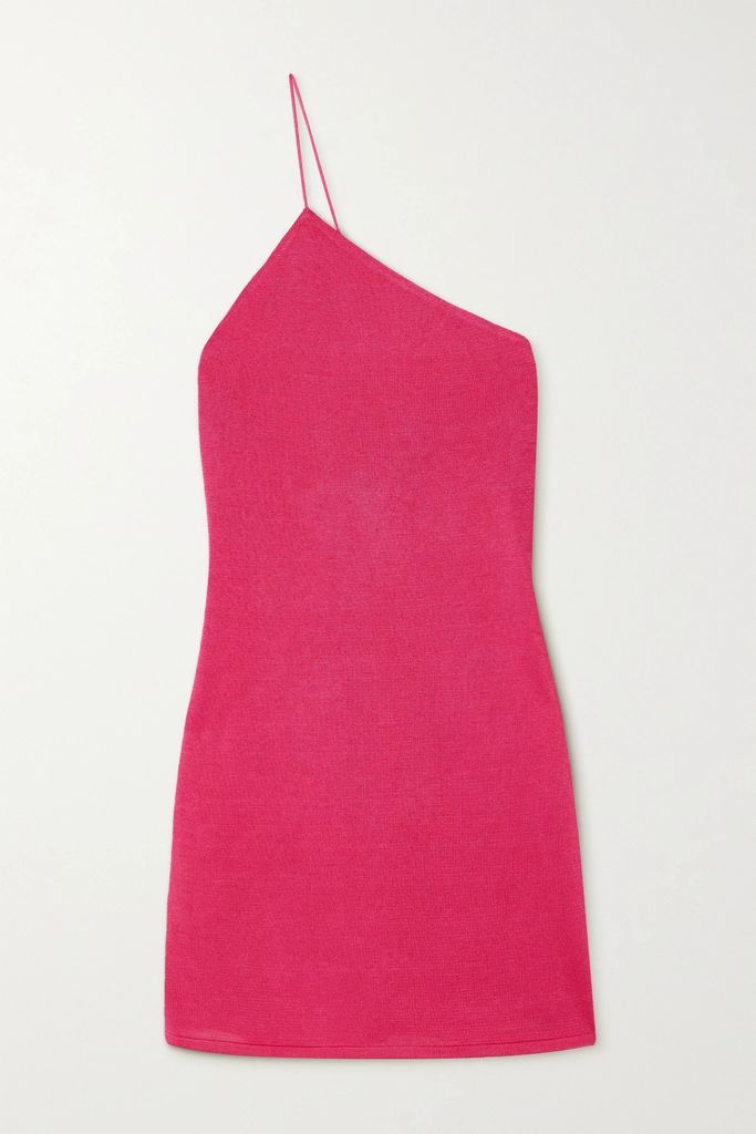 Beja One-shoulder Knitted Mini Dress - Pink