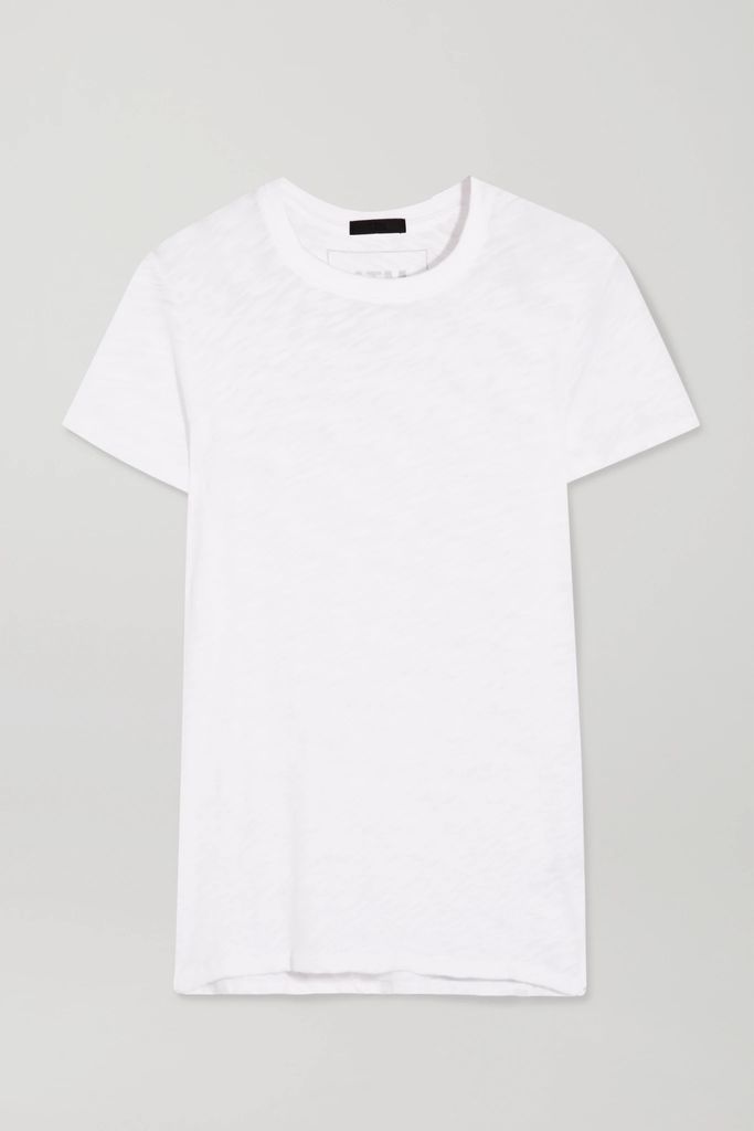 Schoolboy Slub Cotton-jersey T-shirt - White