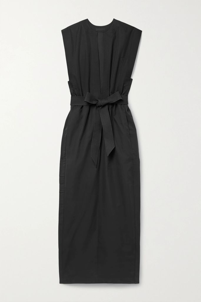 WARDROBE. NYC - Belted Cotton And Silk-blend Twill Maxi Dress - Black