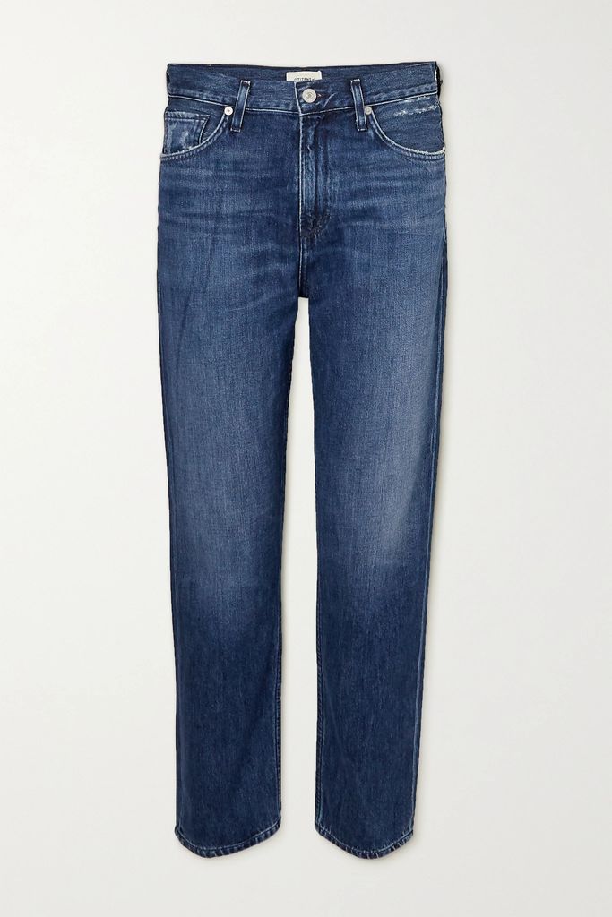 Marlee Cropped High-rise Tapered Jeans - Blue
