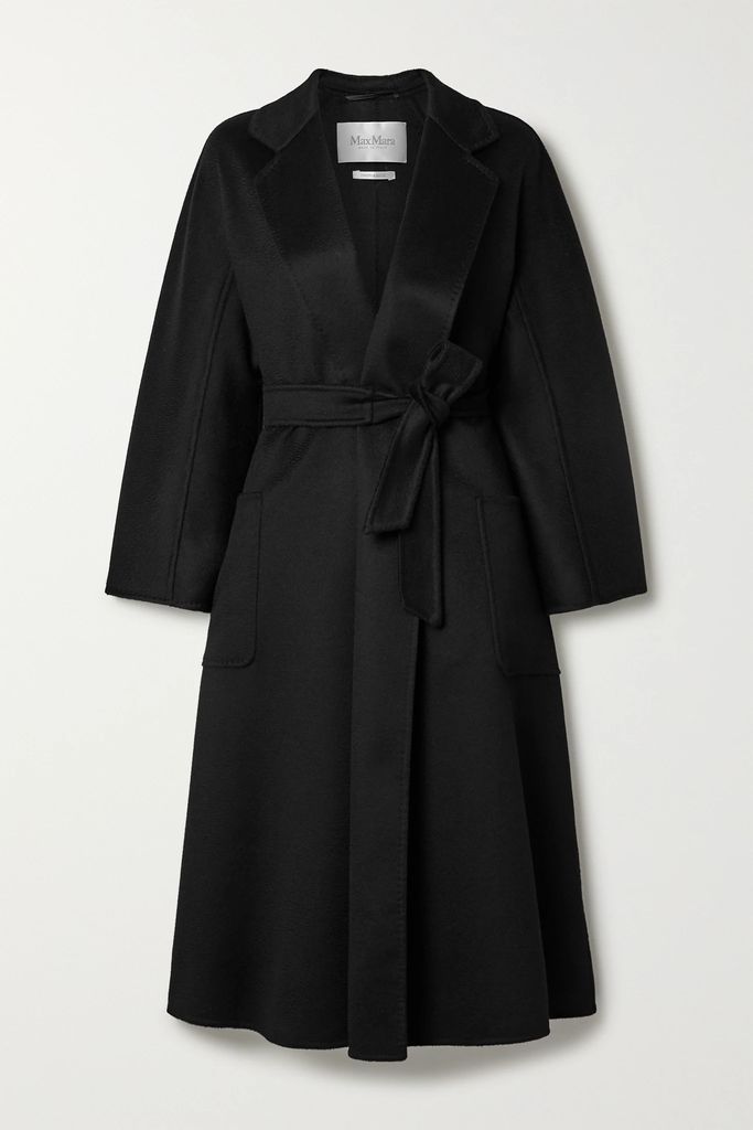 Labbro Belted Cashmere Coat - Black