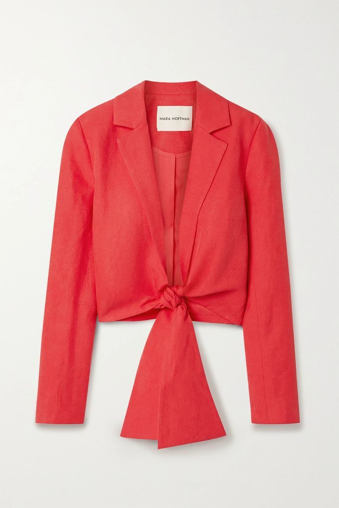 + Net Sustain Catalina Tie-front Tencel And Linen-blend Jacket - Red