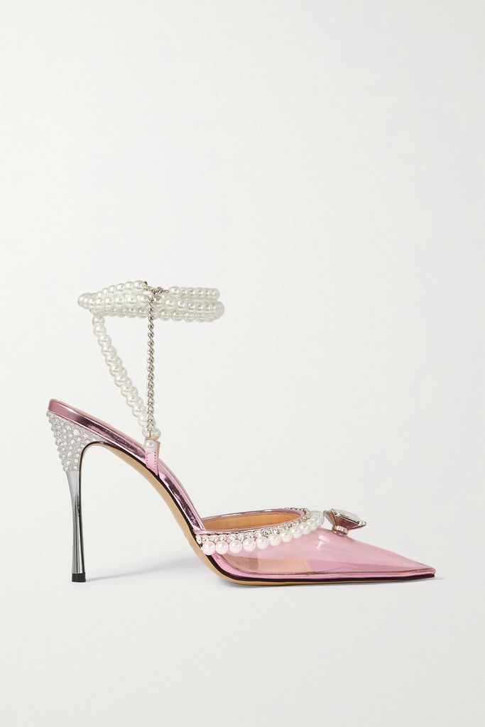Diamond Of Elizabeth Embellished Pvc And Patent-leather Sandals - Pink