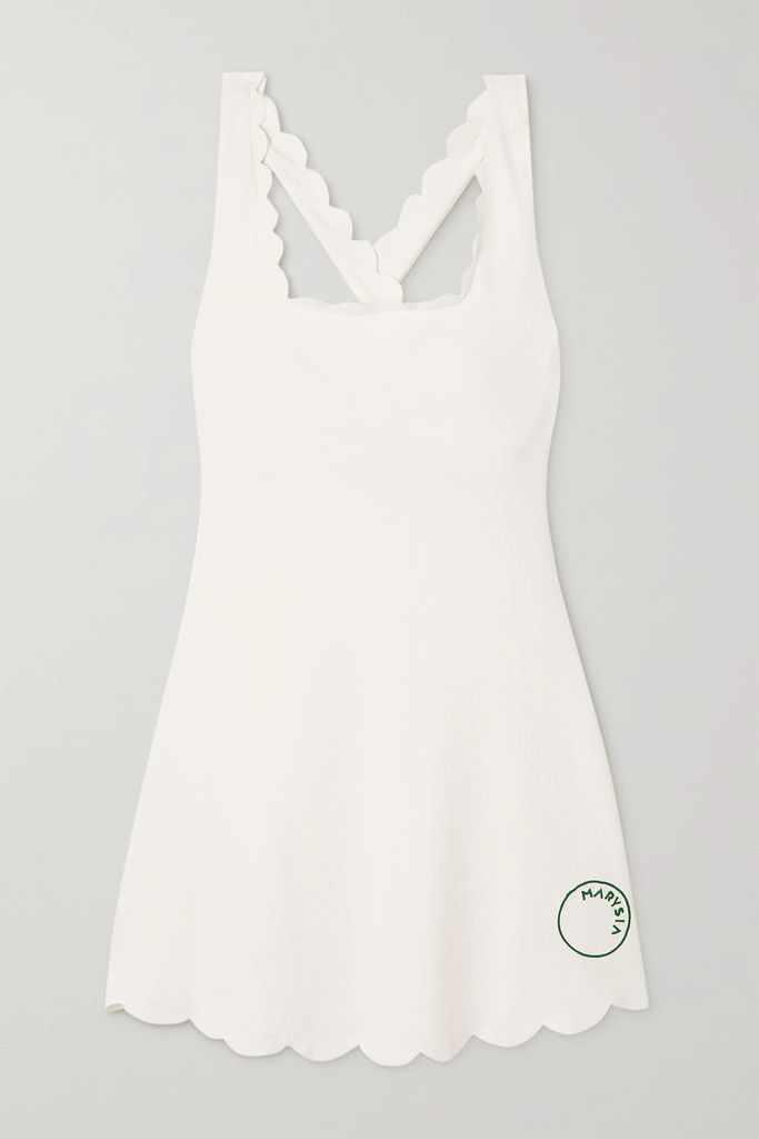 + Net Sustain Serena Scalloped Recycled Seersucker Tennis Dress - White