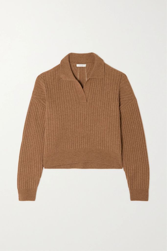 Maxine Ribbed Wool-blend Sweater - Camel