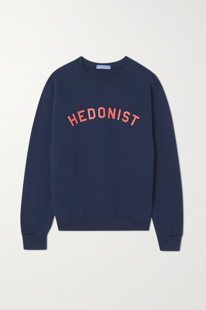+ Net Sustain Printed Cotton-blend Jersey Sweatshirt - Navy