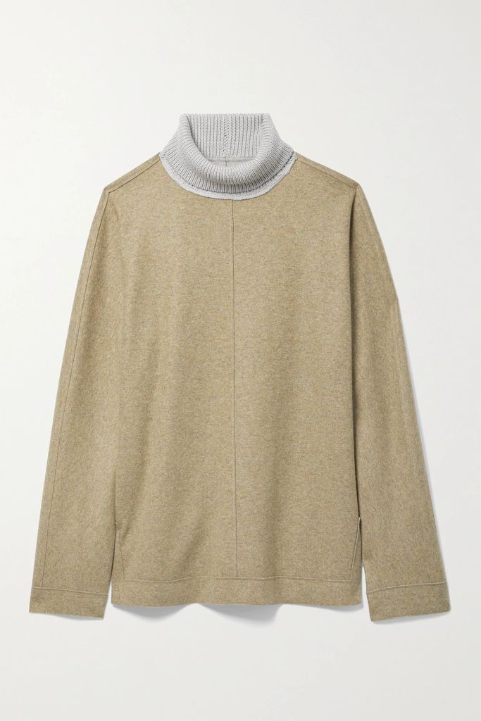 Whitaker Wool-blend Turtleneck Sweater - Beige