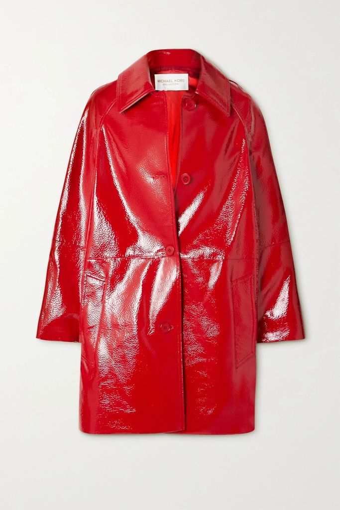 Patent-leather Coat - Red