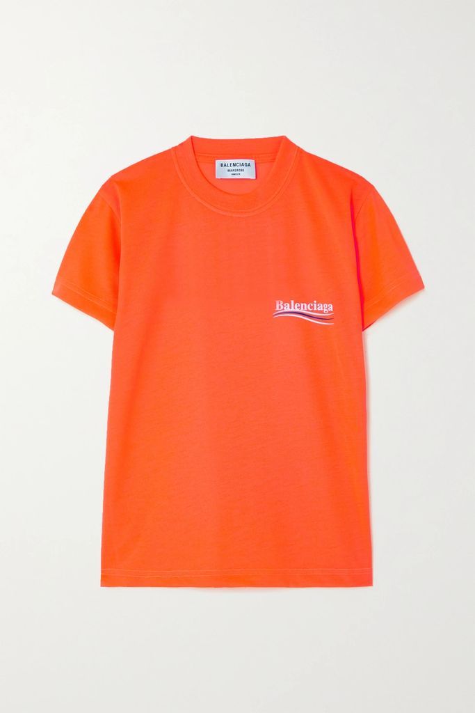 Printed Neon Jersey T-shirt - Orange
