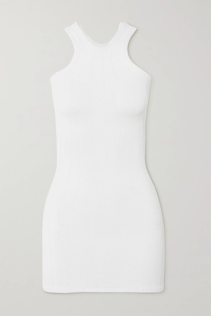 + Net Sustain Iris Nile Ribbed-knit Mini Dress - White