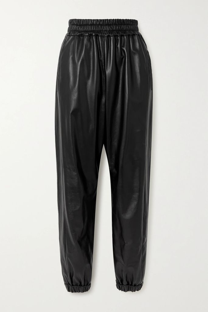 Leather Track Pants - Black