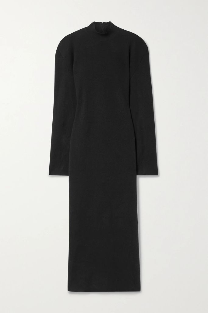 Doroteo Cashmere Turtleneck Midi Dress - Black