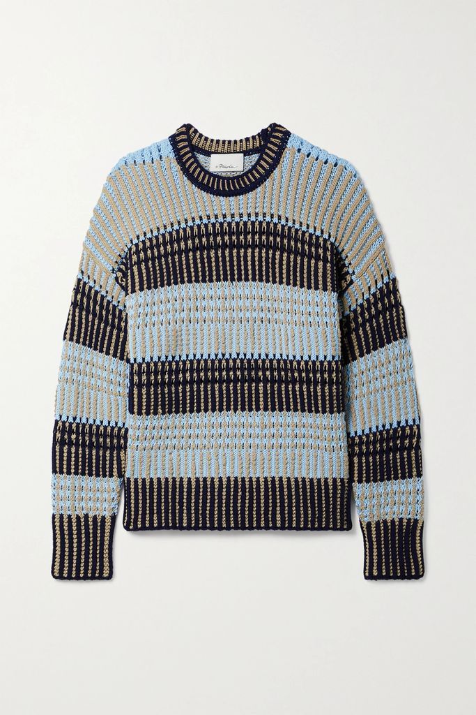Striped Knitted Sweater - Sand