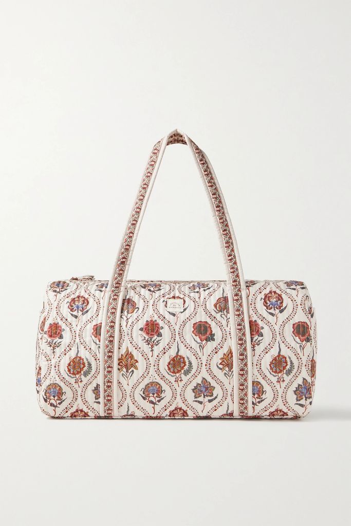 Aidy Floral-print Quilted Shell Weekend Bag - Ivory